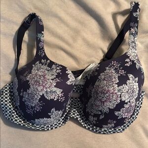 Soma Purple and White Lace Bra with Adjustable Straps